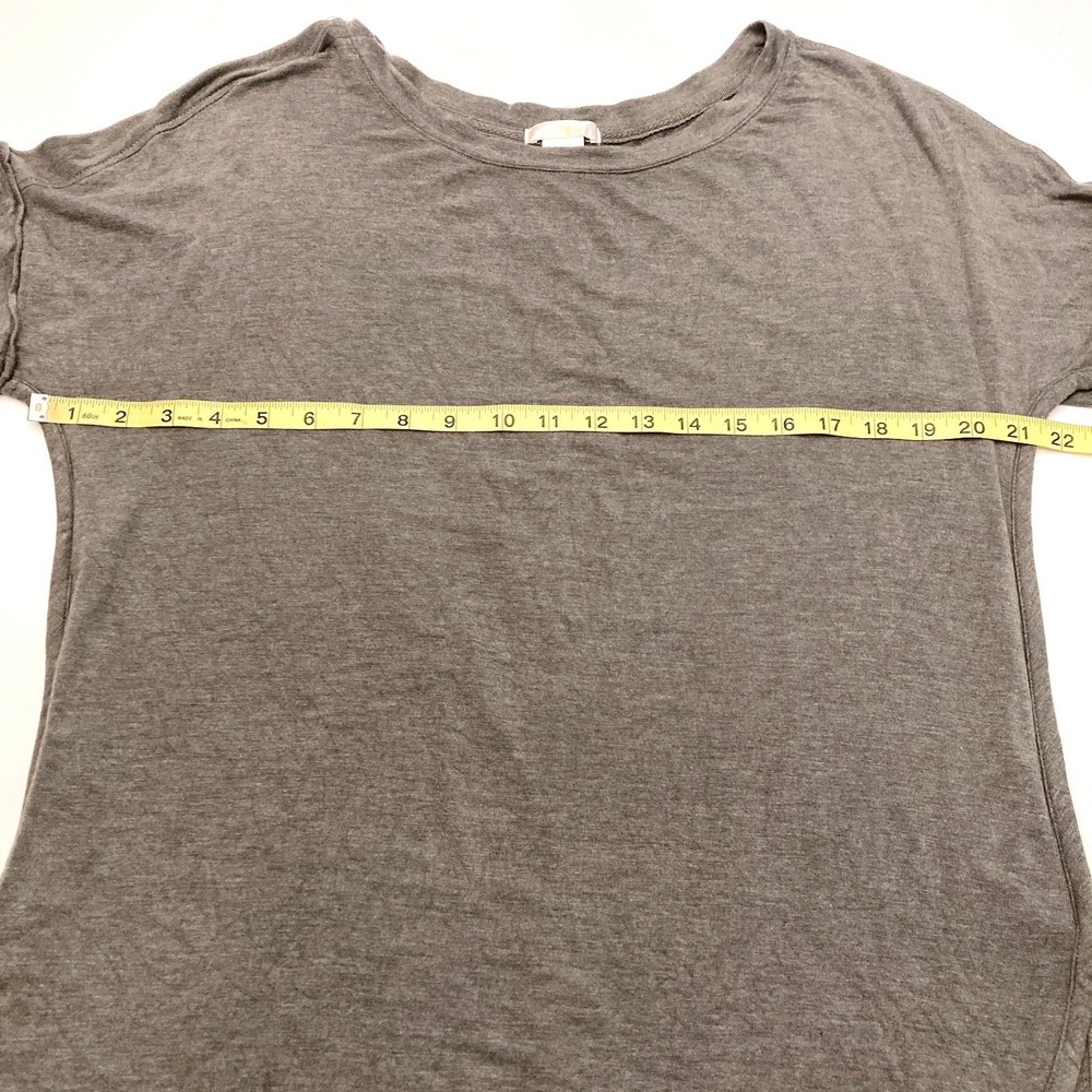 matty m Tee Shirt Gray Rolled Short Sleeve Womens M Rayon Spandex Soft Highlow - Picture 6 of 6